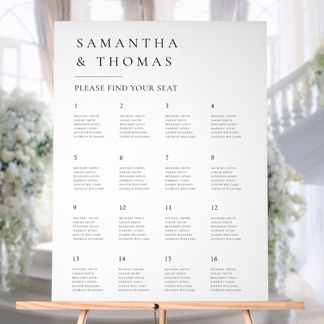 Elegant Modern Minimalist Wedding Seating Chart (Creator Uploaded)