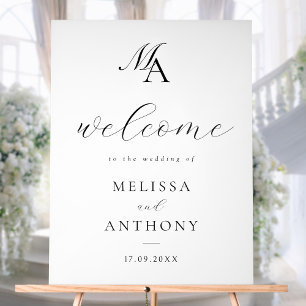 Elegant Modern Minimalist Wedding Welcome Acrylic Sign