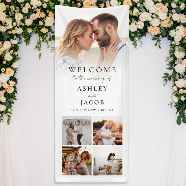 Elegant Modern Minimalist Welcome Photo Wedding Banner (Creator Uploaded)