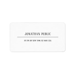 Elegant Modern Minimalist White Template Address Label