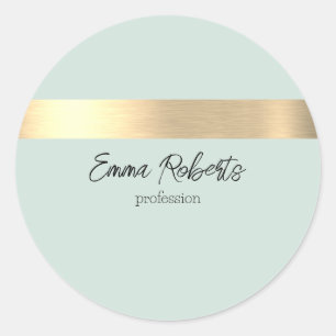 Elegant Modern Minimalist Your Name Classic Round Sticker