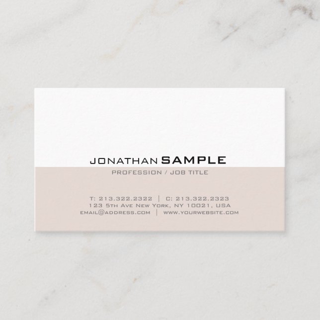 Elegant Modern Minimalistic Design Professional Business Card (Front)