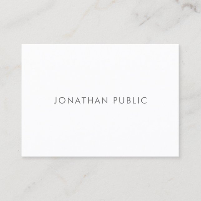 Elegant Modern Minimalistic Trendy Simple Plain Business Card (Front)