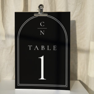 Elegant Modern Monogram Arch Wedding Table Number