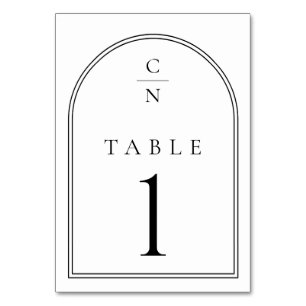 Elegant Modern Monogram Arch Wedding Table Number