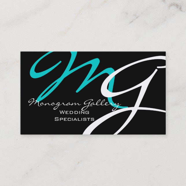 Elegant Modern Monogram Business Cards (Front)