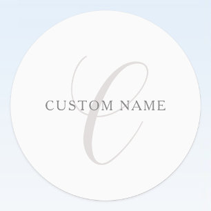 Elegant Modern Monogram   Grey & White (editable)