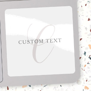 Elegant Modern Monogram   Grey & White (editable)