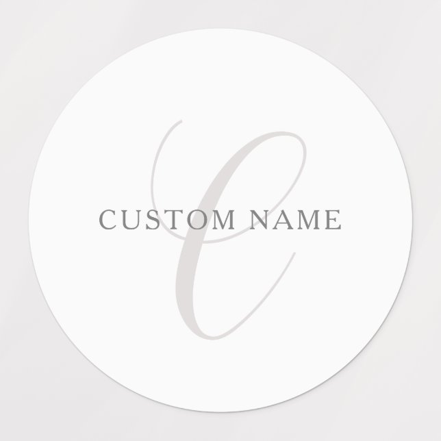 Elegant Modern Monogram | Grey & White (editable) (Design 1)