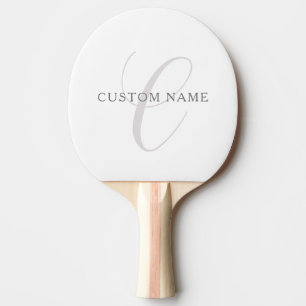 Elegant Modern Monogram   Grey & White (editable) Ping Pong Paddle