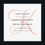 Elegant Modern Monogram in Pink Save the Date<br><div class="desc">These elegant wedding save the date invitations show off your monogram in large,  stylish text in a light rose quartz shade on a white background. A simple,  classy look for your modern wedding.</div>