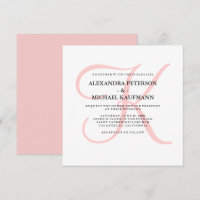 Elegant Modern Monogram in Pink Wedding