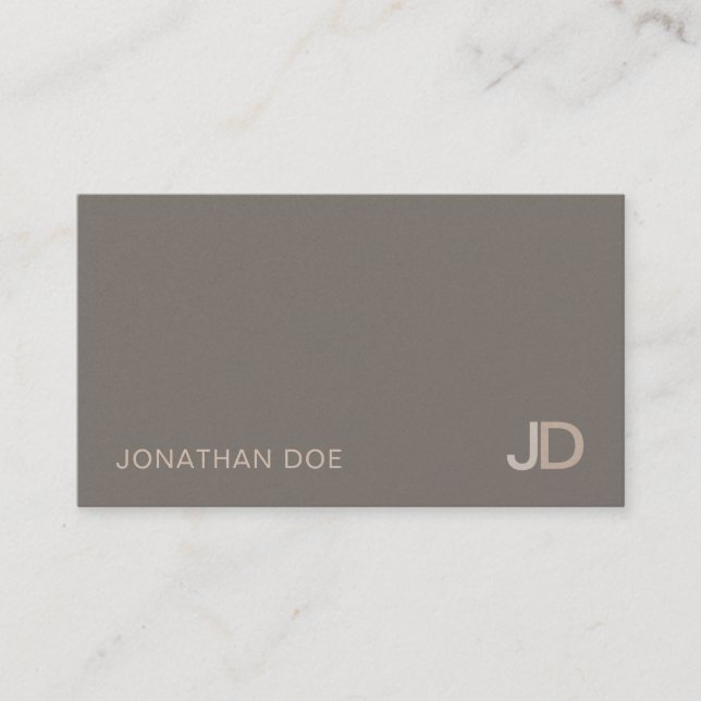 Elegant Modern Monogram Luxury Pearl Finish Business Card (Front)