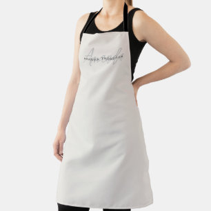 Elegant Modern Monogram Personalised With Name Apron