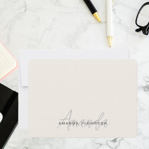 Elegant Modern Monogram Personalised With Name Card