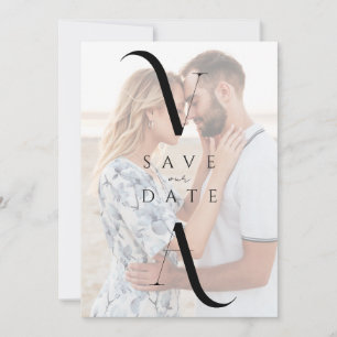 Elegant Modern  Monogram Photo Wedding Save The Date