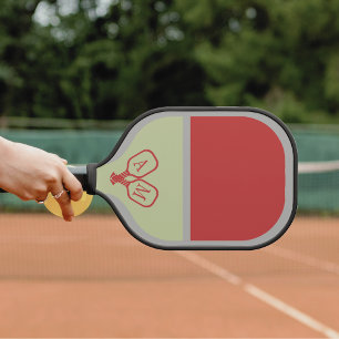 Elegant Modern Monogram Pickleball Symbol Paddle