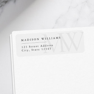 Elegant Modern Monogram Return Address Label