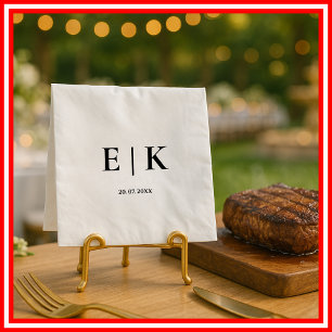 Elegant Modern Monogram Simple Wedding Napkin