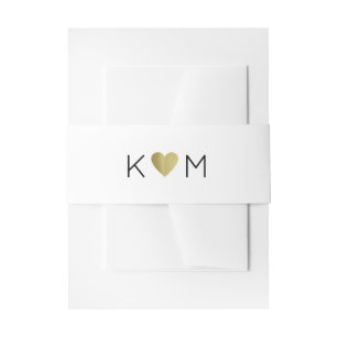 elegant & modern monogram wedding invitation belly band
