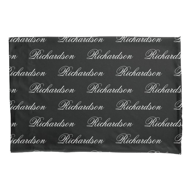 Elegant modern monogram wedding keepsake gift pillowcase (Front)