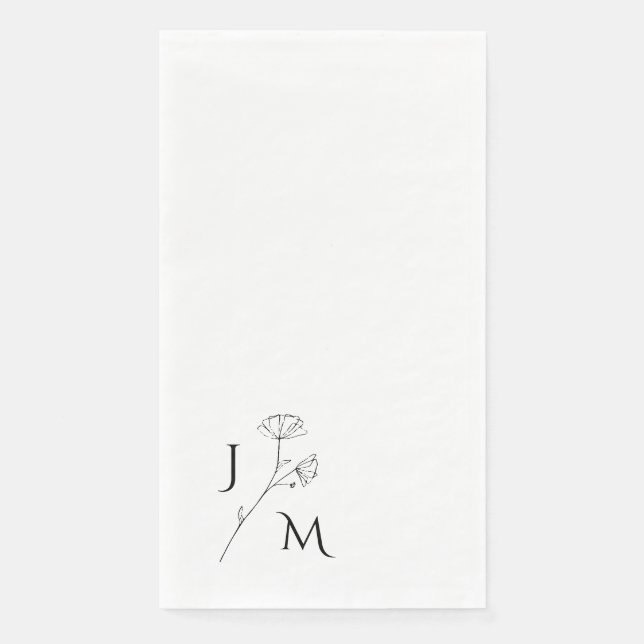 Elegant Modern Monogram Wedding  Napkin (Front)