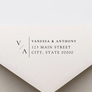 Elegant Modern Monogram Wedding Return Address Self-inking Stamp