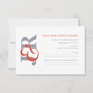 Elegant Modern Monogram Wedding RSVP Card