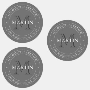 Elegant Modern Monogram White & Grey   Waterproof