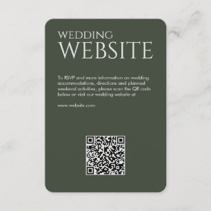 Elegant Modern Moss Green Wedding Enclosure Card
