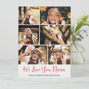 Elegant Modern Mothers Day Grandma Photo Collage Holiday Card