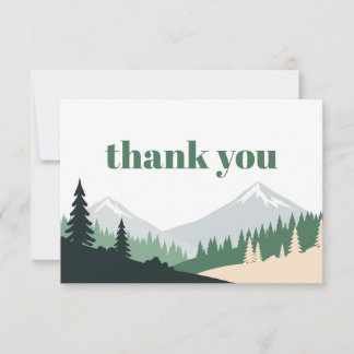 Elegant Modern Mountain Simple Typography Message Thank You Card