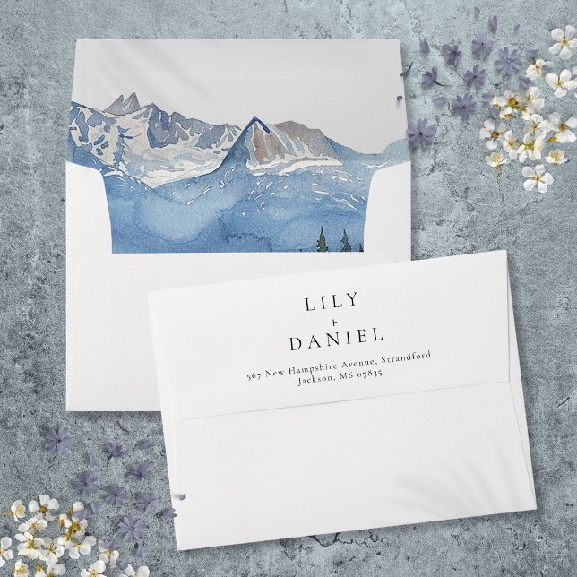  Elegant Modern Mountain Wildflower Wedding Envelope (Elegant Modern Mountain Wildflower Wedding Envelope)