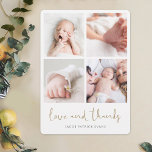 Elegant Modern Multi Photo Collage Baby Shower Thank You Card<br><div class="desc">This simply chic four photo collage baby shower thank you card template features a crisp modern look. We've chosen rounded corners as the default shape, but you can easily change that to sharp corners, as that look also works very well with this design. So try both looks in editing mode...</div>