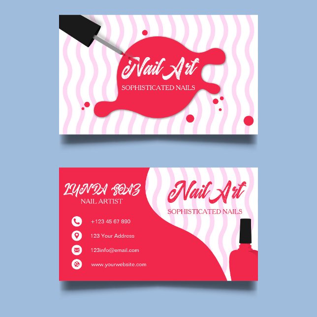 Elegant Modern Nail Artist Business Card (Creator Uploaded)