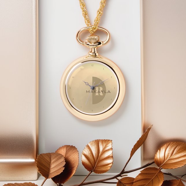 Elegant Modern Name Monogram Watch (Get this personalized, monogram, watch necklace for yourself or as a special gift.)