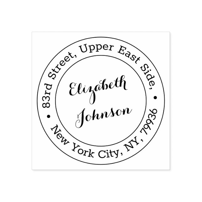 Elegant Modern Name Return Address Personalised Rubber Stamp (Imprint)
