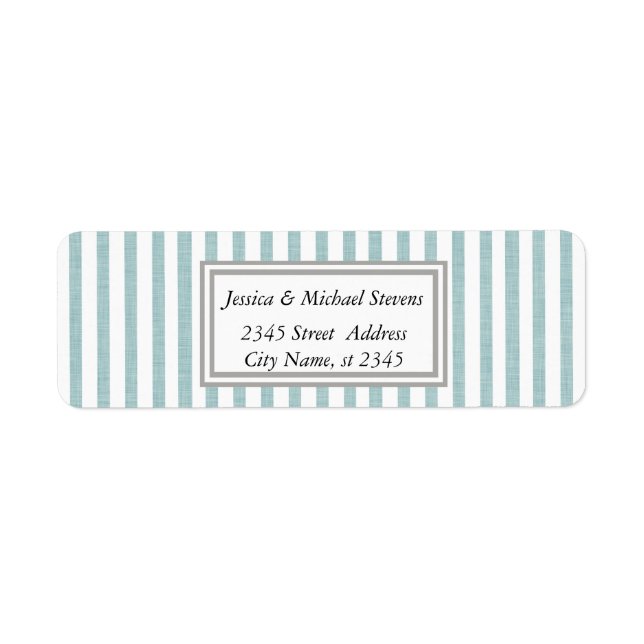 Elegant modern narrow stripes return address label (Front)