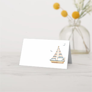 Elegant Modern Nautical Sailboat Baby Shower Place Card