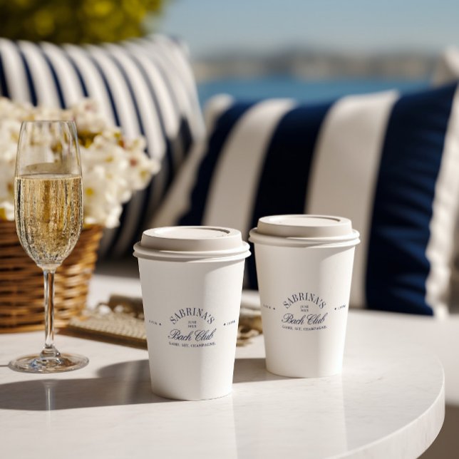 Elegant Modern Navy Blue Bachelorette Paper Cups (Elegant Modern Navy Blue Bachelorette Paper Cups)