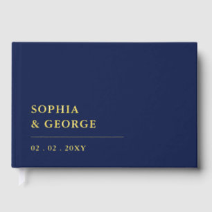 Elegant Modern Navy Wedding Guest Book