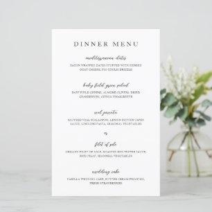 Elegant Modern Neutral Wedding Menu