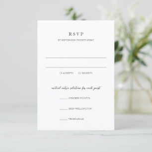 Elegant Modern Neutral Wedding RSVP Card