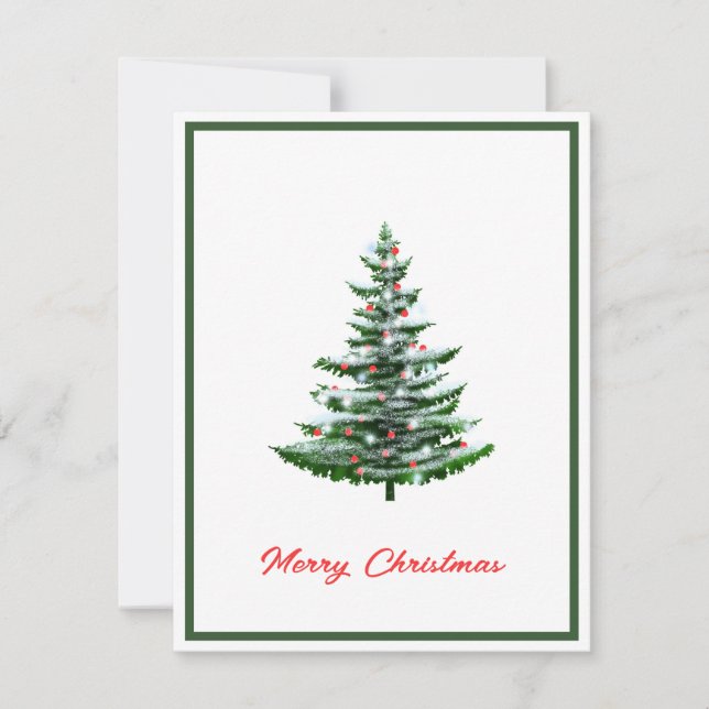 Elegant Modern Non Photo Christmas Tree Holiday Card (Front)