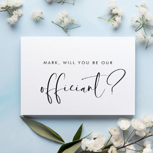 Elegant & Modern Officiant proposal card