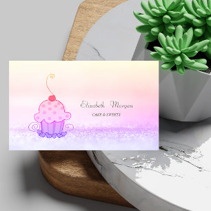 Elegant Modern Ombre Bokeh Cake Sweets Business Card