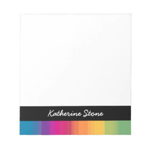 Elegant modern ombre gradient colourful rainbow notepad