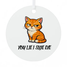 Elegant Modern Orange Cat Ceramic Christmas