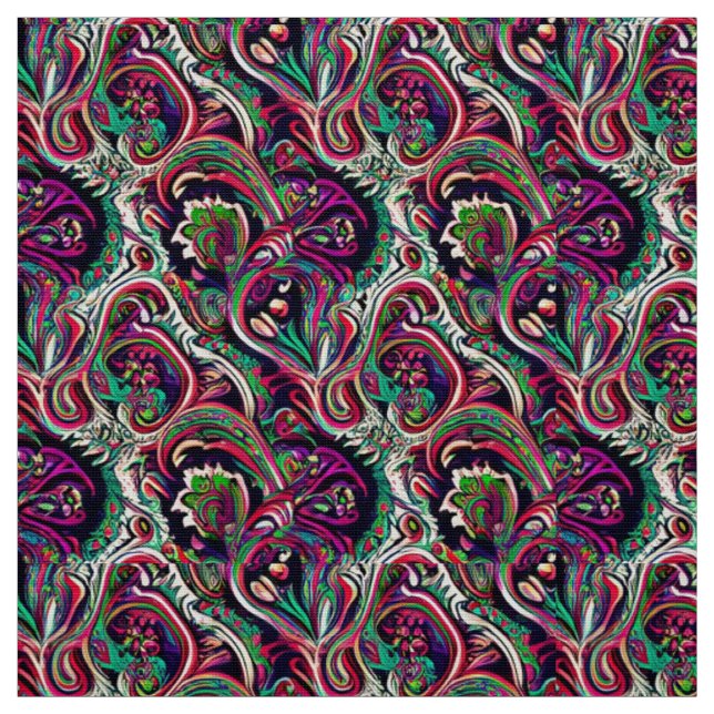 Elegant Modern Paisley Pattern Fabric (Swatch)