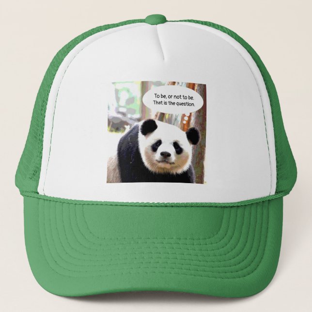 Elegant Modern Panda Bear Shakespeare Quote Trucker Hat (Front)
